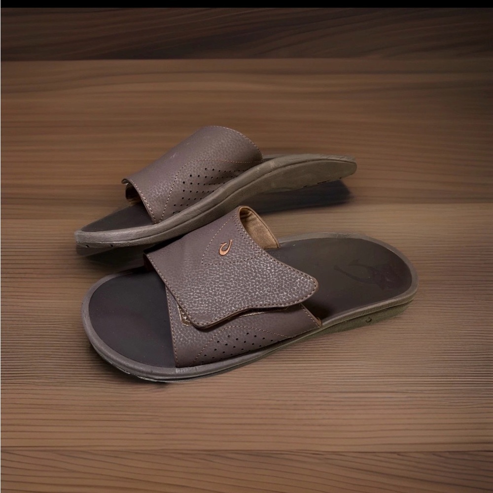 Olukai Nalu Men's Slide Sandals 10332-4848 Dk Java Size 12M